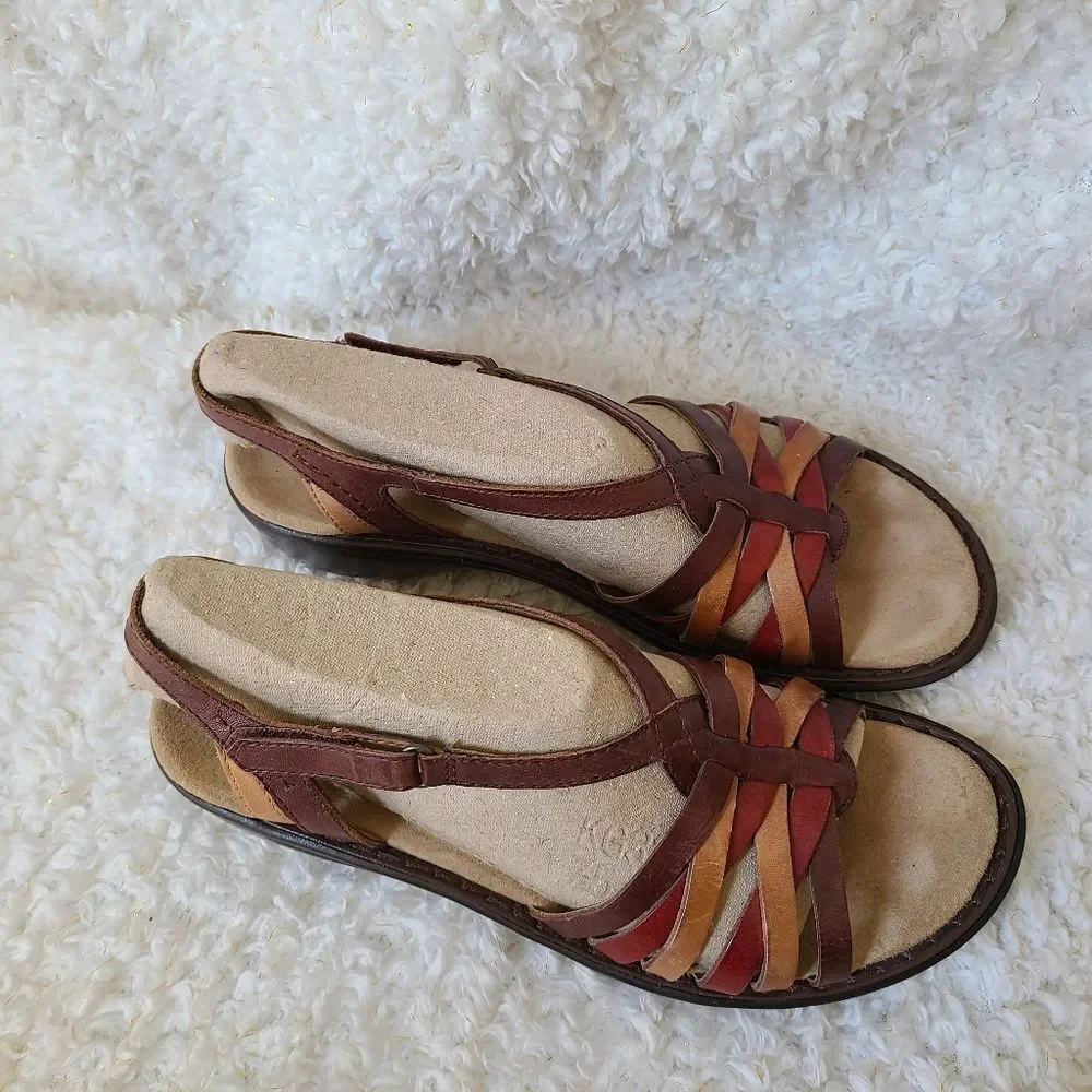 Clarks Multi Color‎ Leather Bendables Sandals 7.5